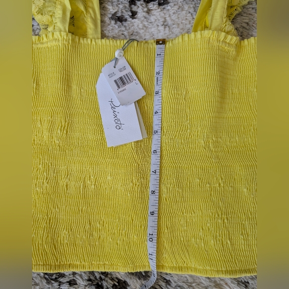 Peixoto Yellow Blouse with Ruffles - NWT - Picture 5 of 6